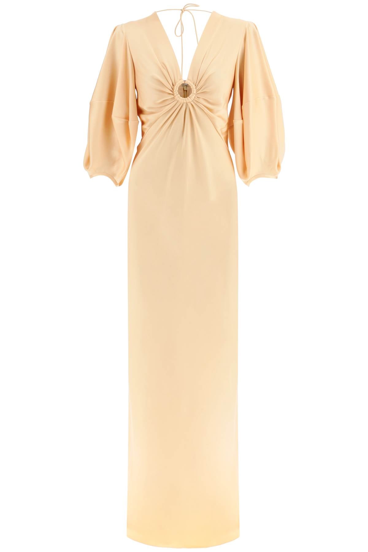 Stella mccartney satin maxi dress with cut-out ring detail