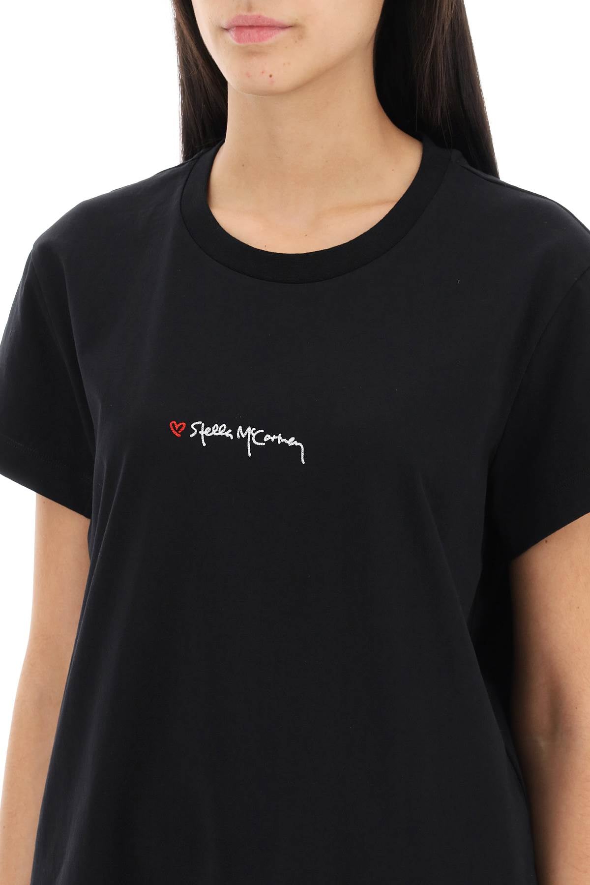 Stella mccartney t-shirt with embroidered signature