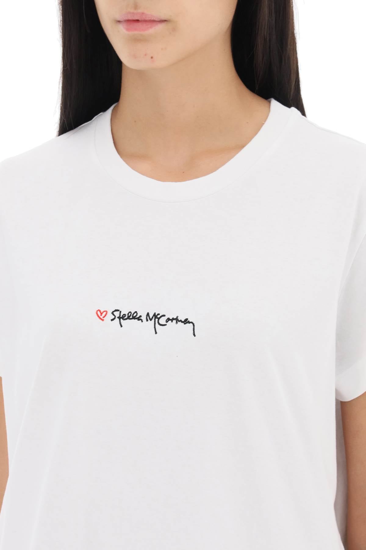 Stella mccartney t-shirt with embroidered signature