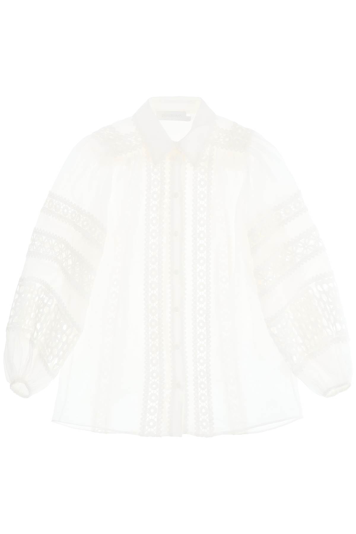 Zimmermann 'devi spliced' blouse with crochet inserts