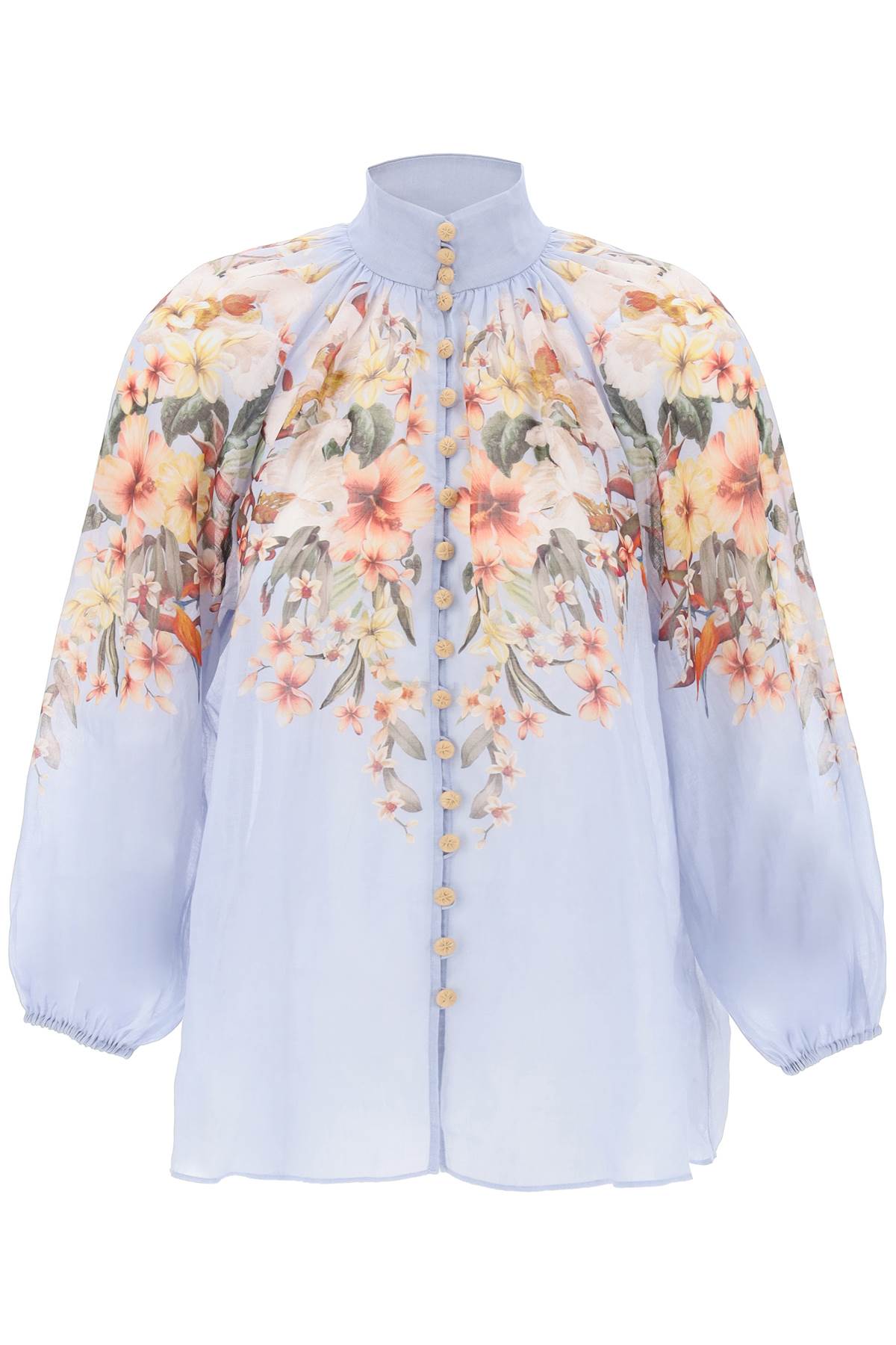 Zimmermann lexi billow shirt with floral motif