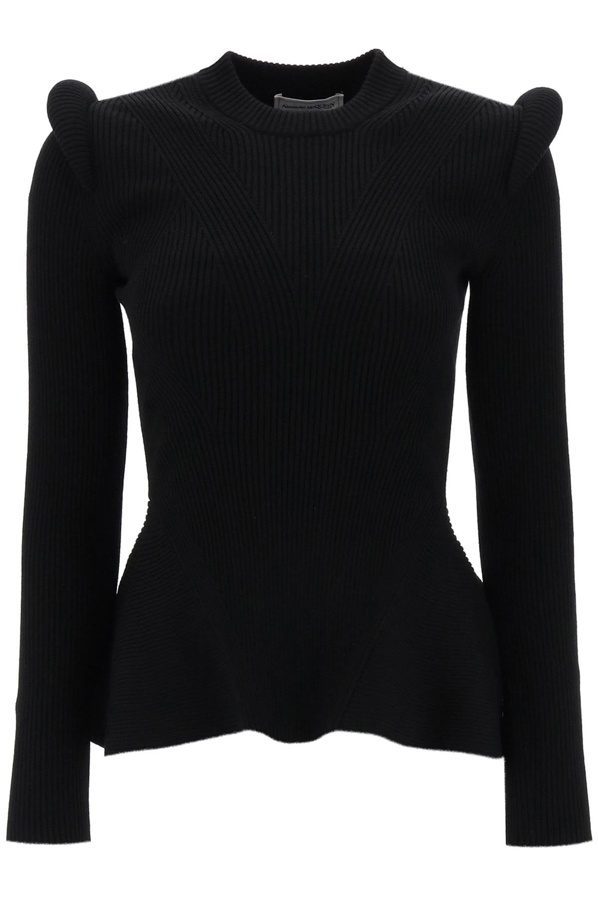 Alexander mcqueen ribbed peplum sweater