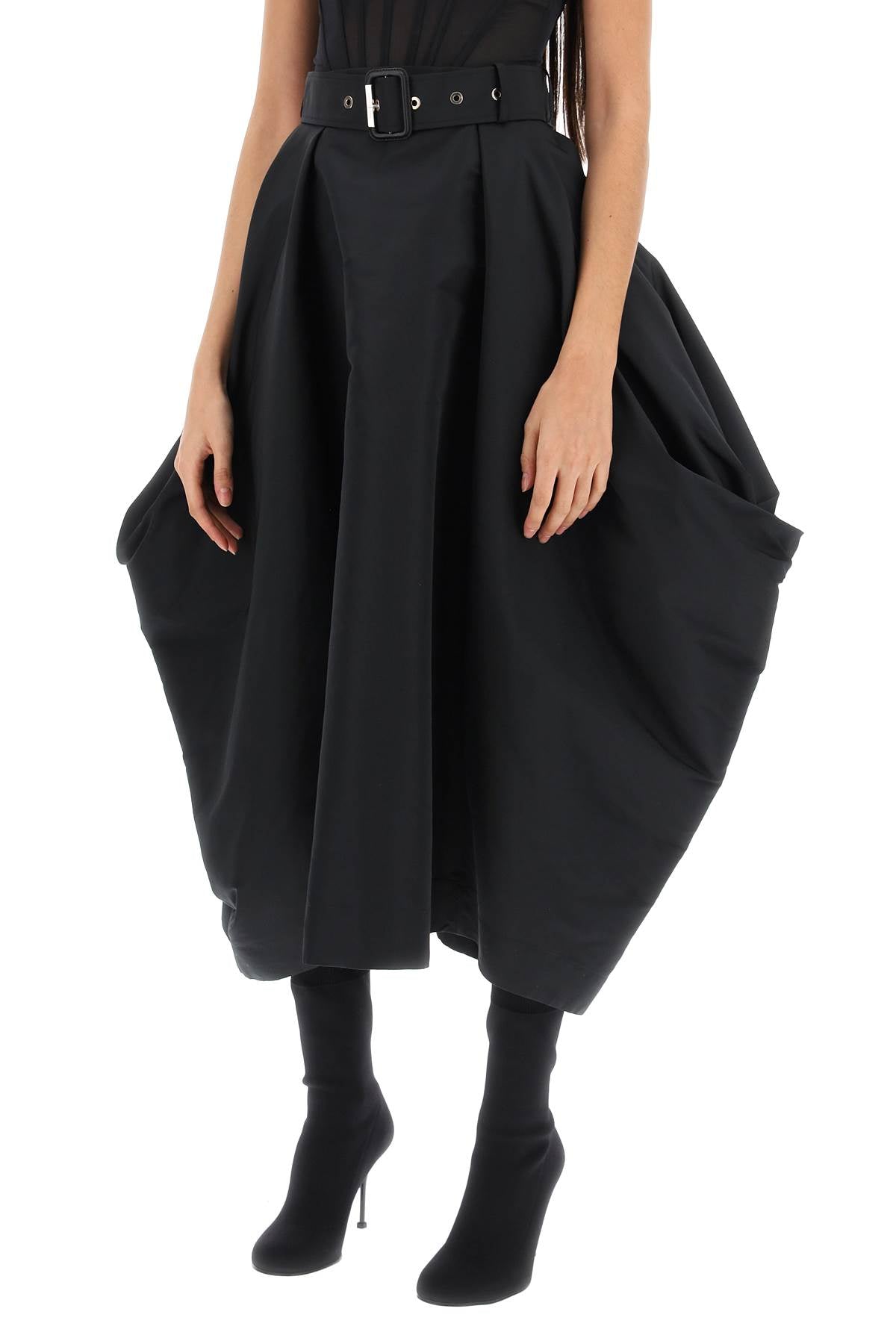 Alexander mcqueen peg-top skirt in polyfaille