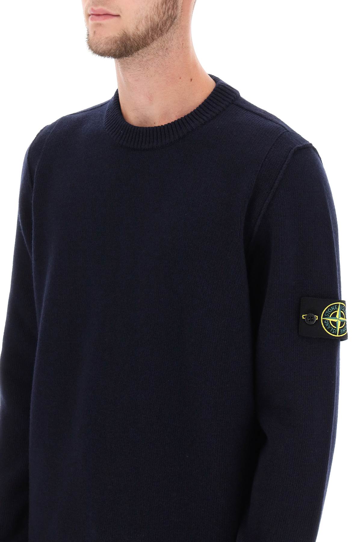 Stone island crew-neck sweater in wool