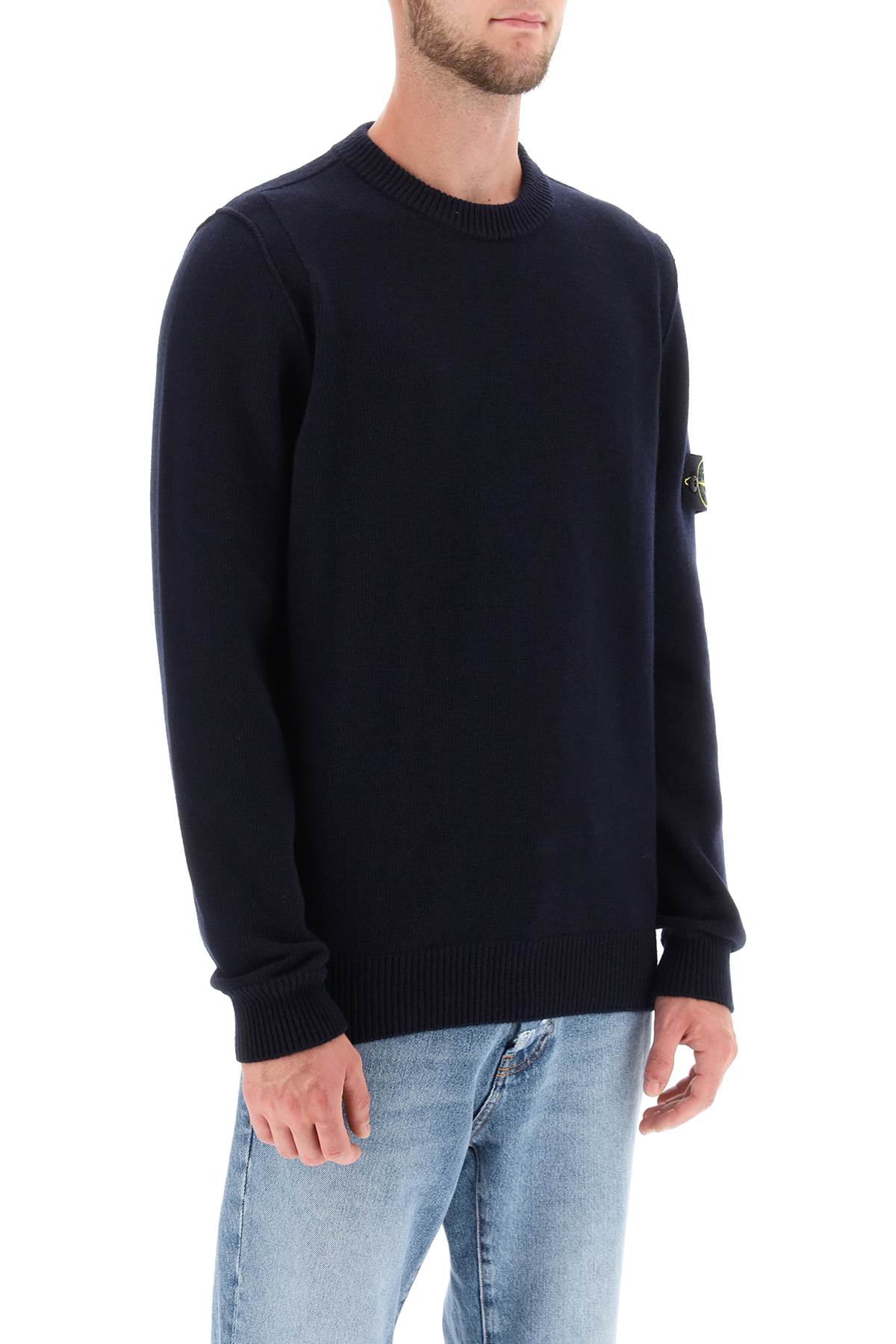 Stone island crew-neck sweater in wool