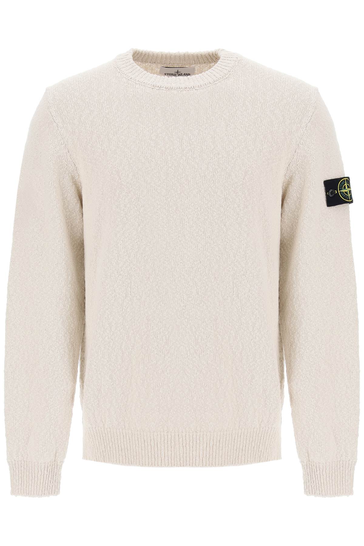 Stone island irregular cotton knit pullover sweater