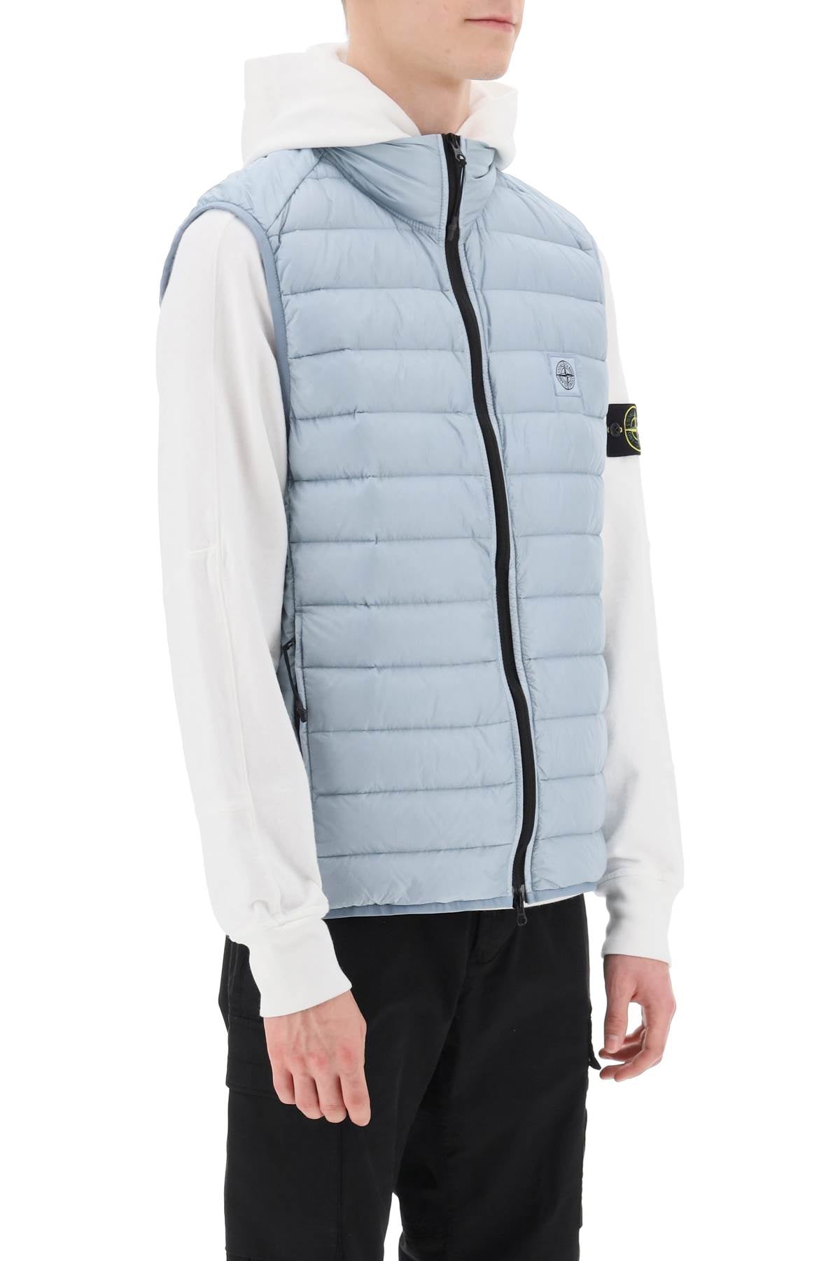 Stone island lightweight puffer vest in r-nylon down-tc