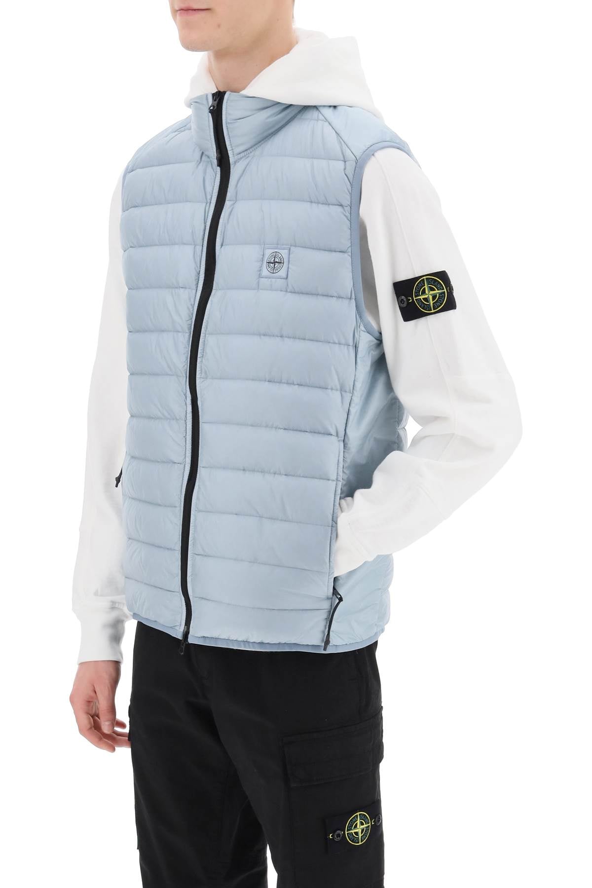 Stone island lightweight puffer vest in r-nylon down-tc