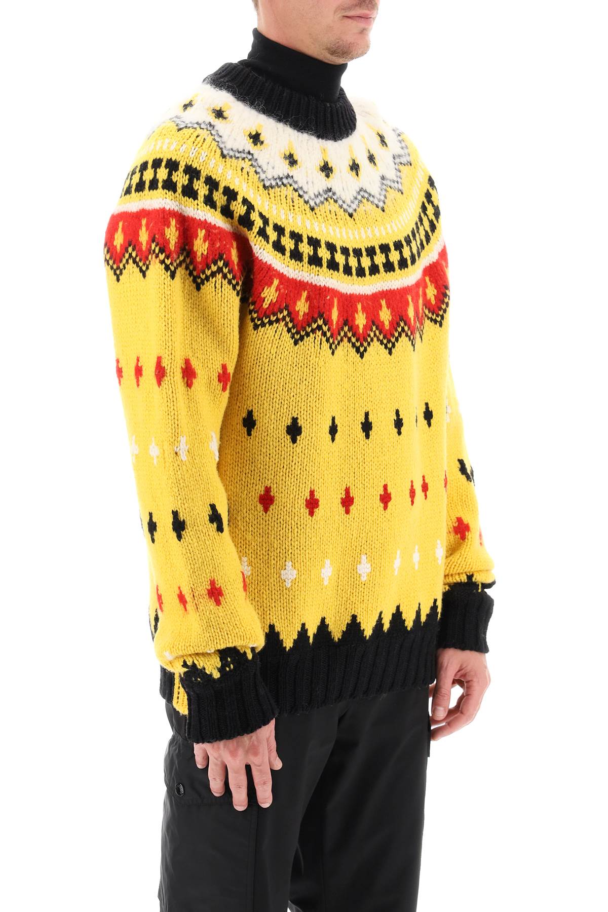 Moncler grenoble fair isle sweater in wool and alpaca