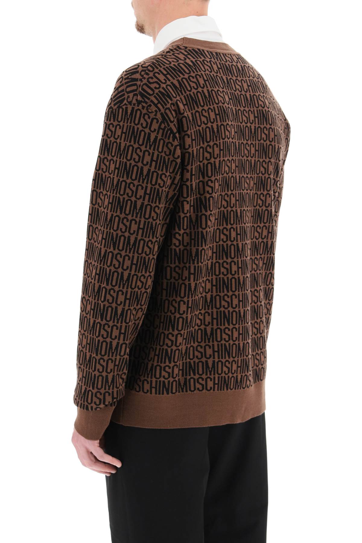 Moschino all-over logo cardigan