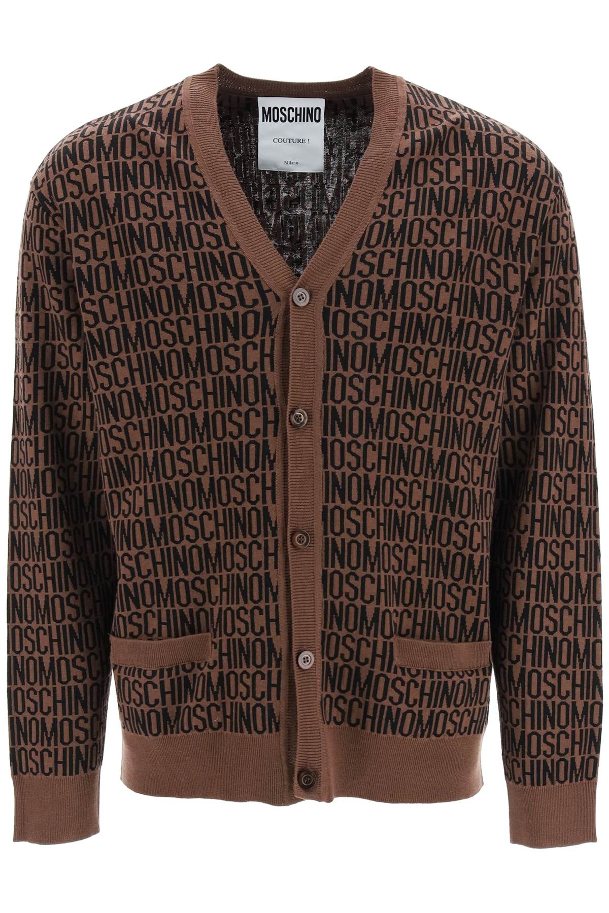 Moschino all-over logo cardigan