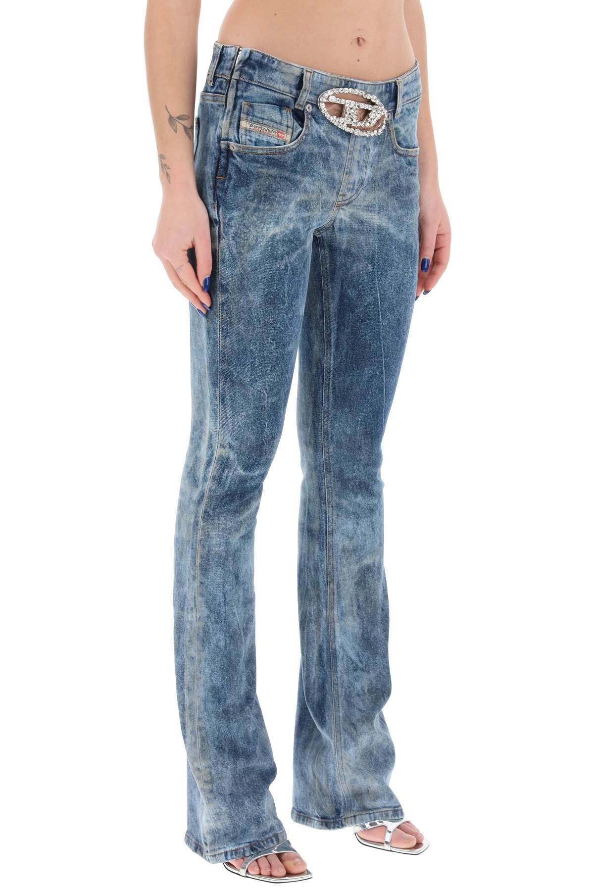 Diesel 1969 d-ebbey jeans with jewel buckle