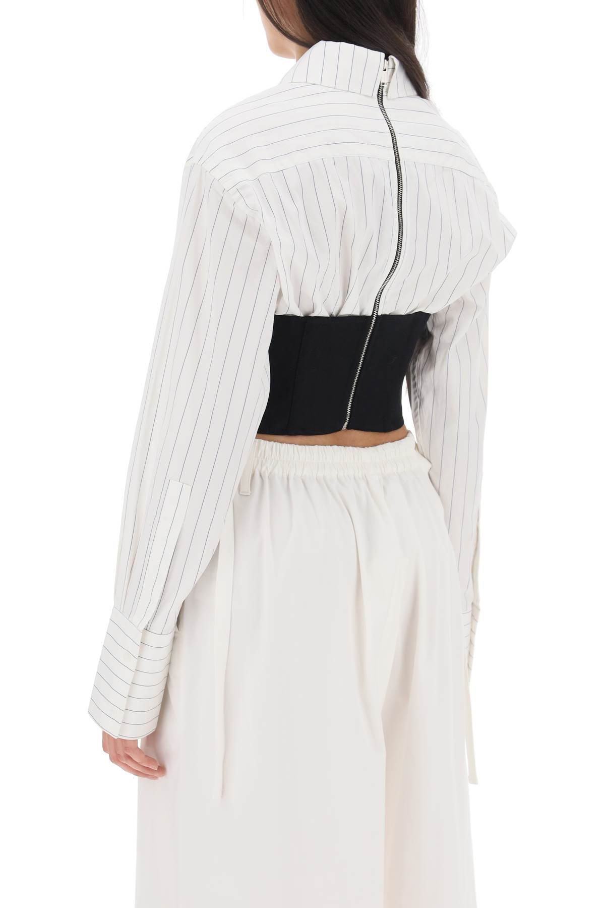 Dion lee cropped shirt with underbust corset