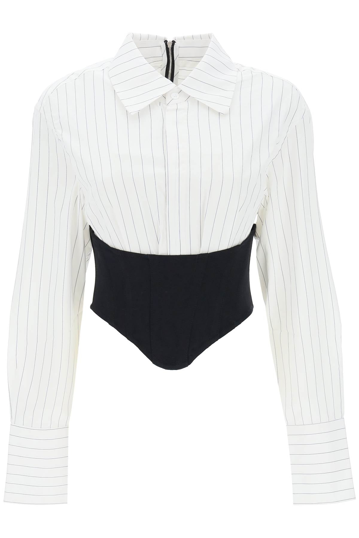 Dion lee cropped shirt with underbust corset