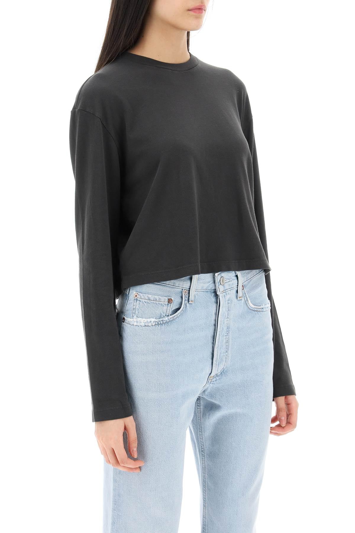 Agolde 'mason' long sleeve cropped t-shirt