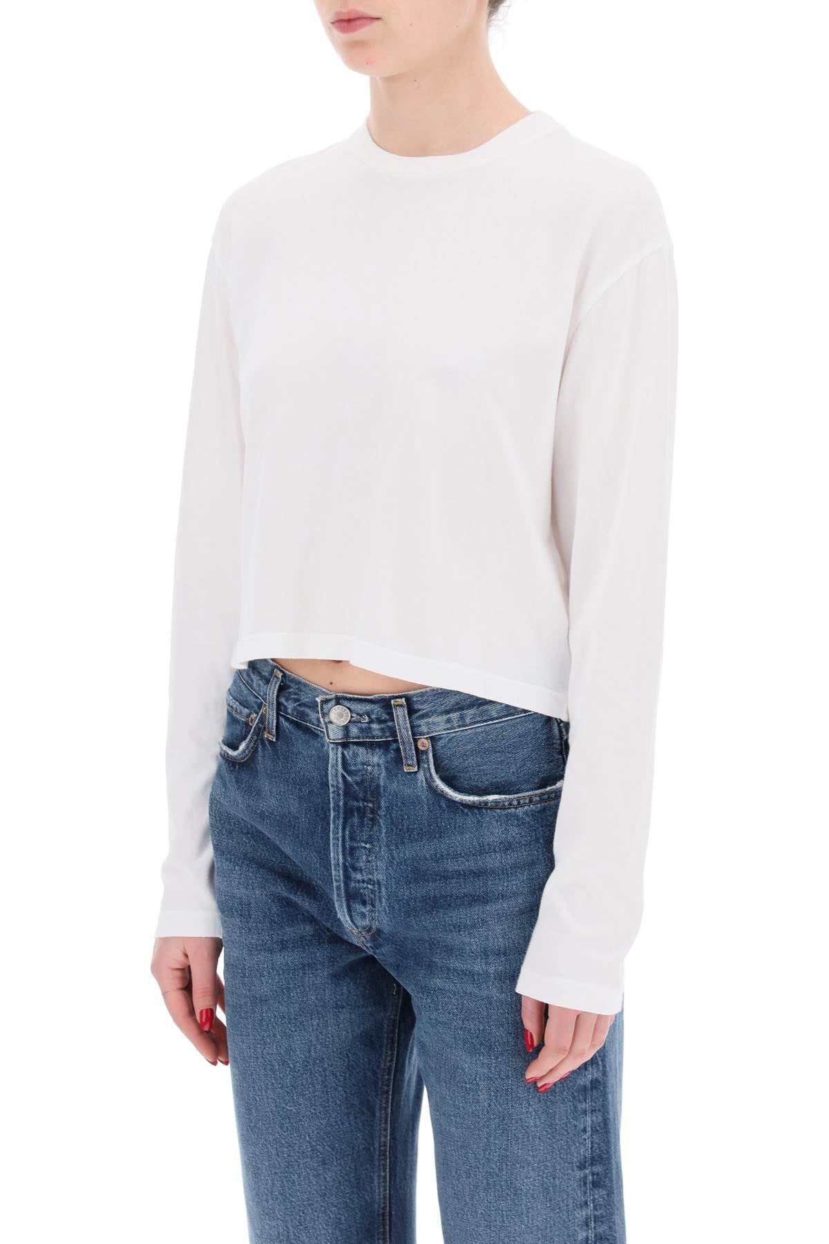 Agolde "cropped long-sleeved mason t