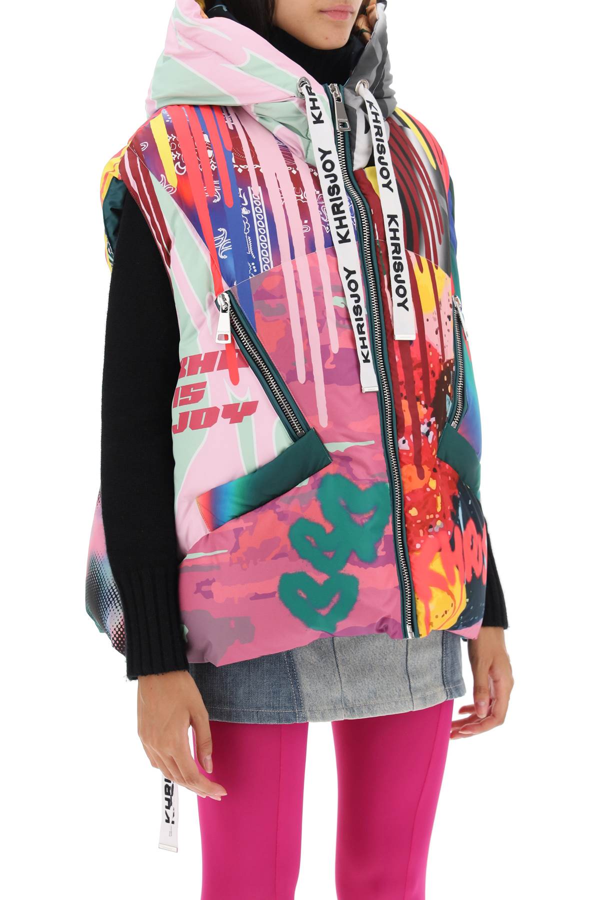 Khrisjoy graffiti print iconic down vest