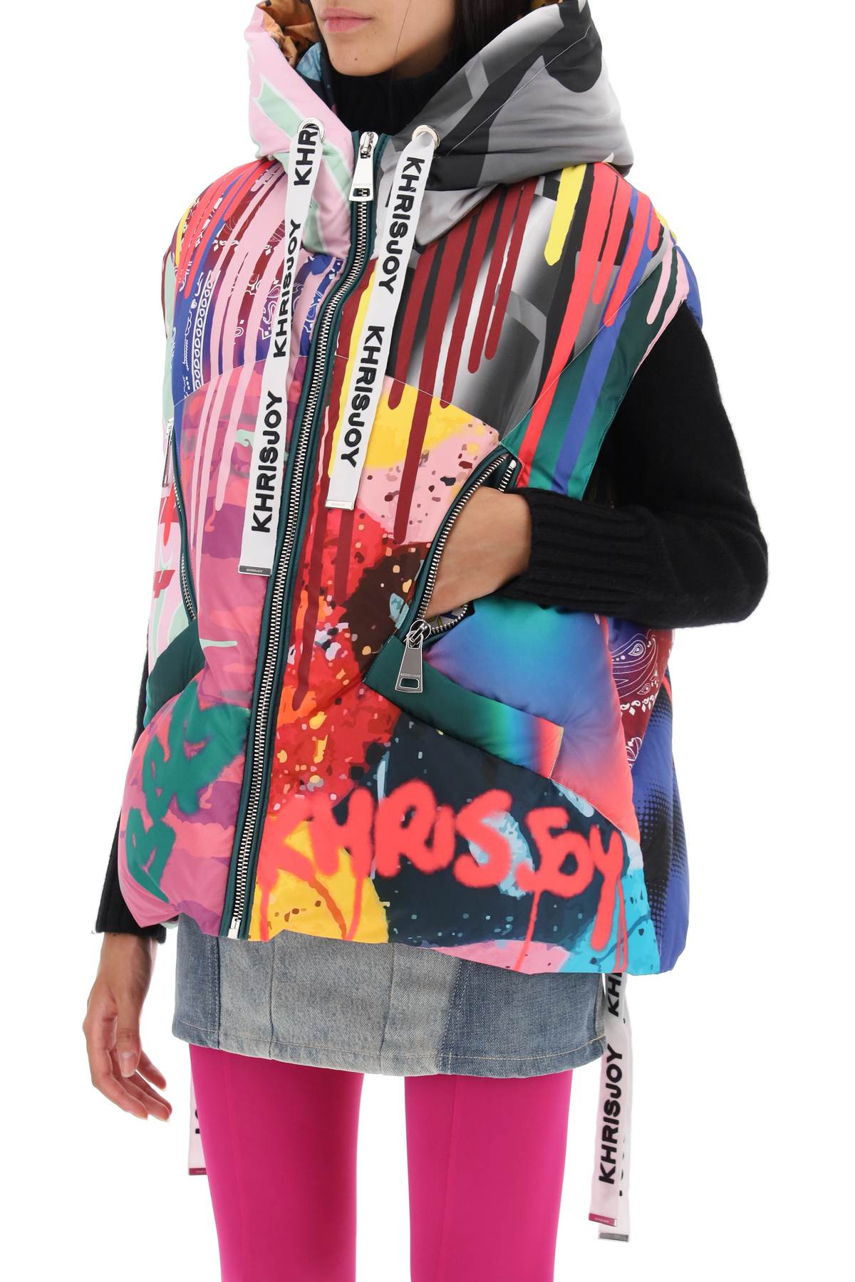 Khrisjoy graffiti print iconic down vest