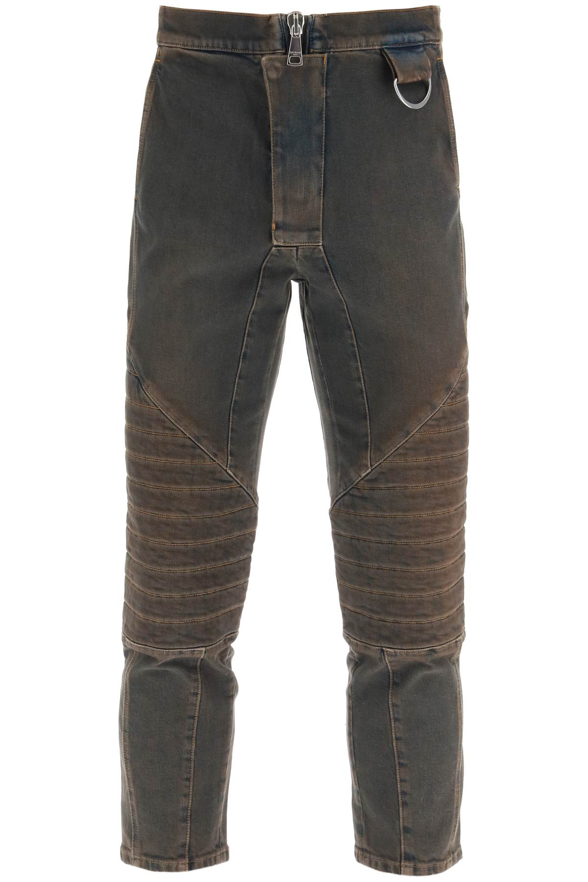 Balmain stretch jeans with quilted and padded inserts