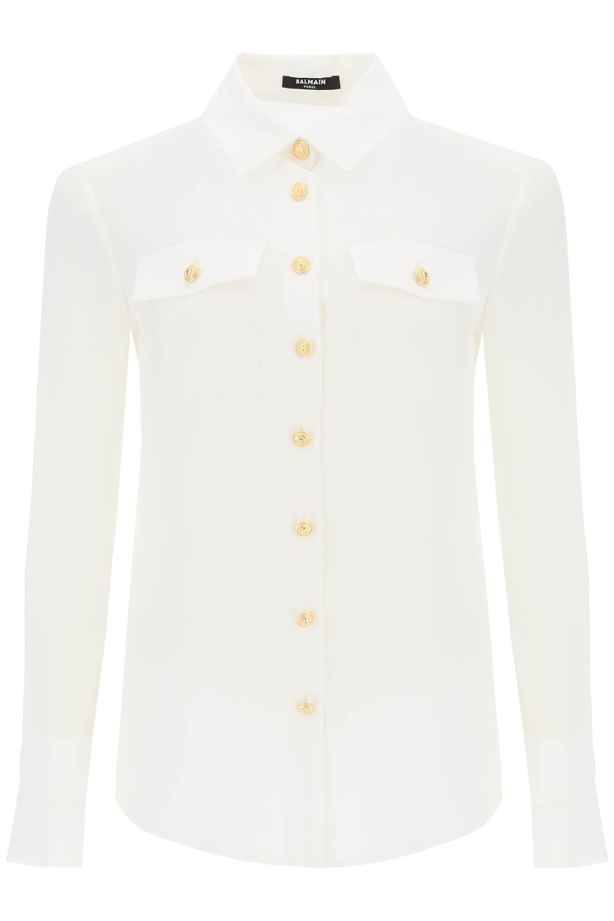 Balmain crepe de chine shirt with padded shoulders