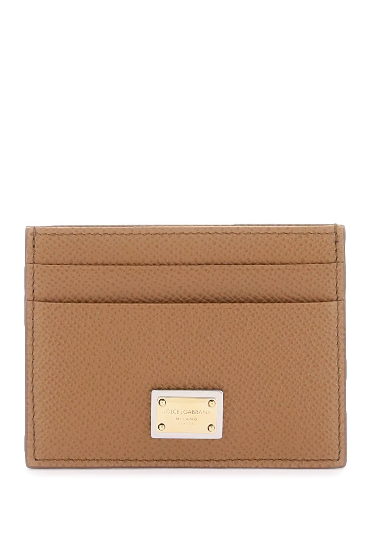 Dolce & gabbana leather card holder with logo plaque