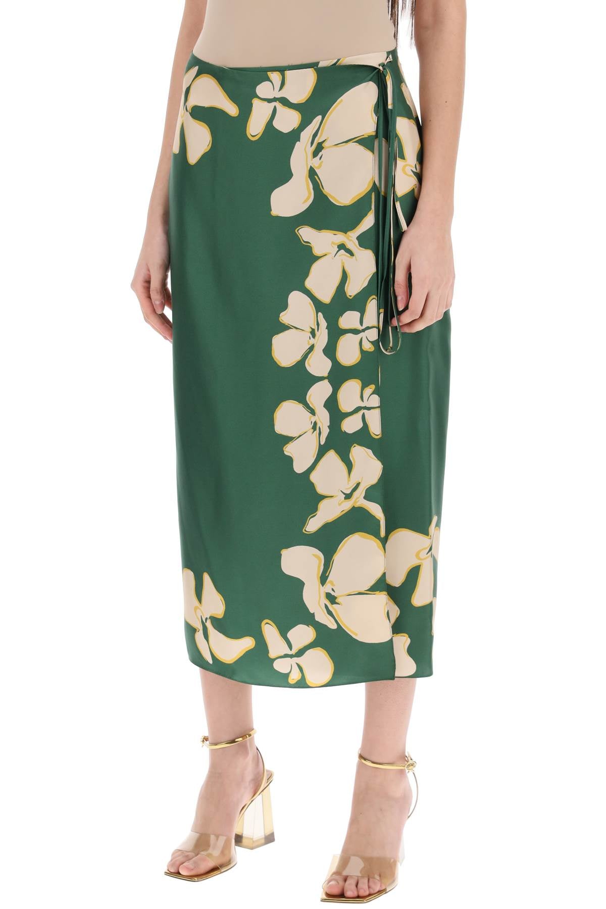 Raquel diniz "floral silk wrap skirt wendy"