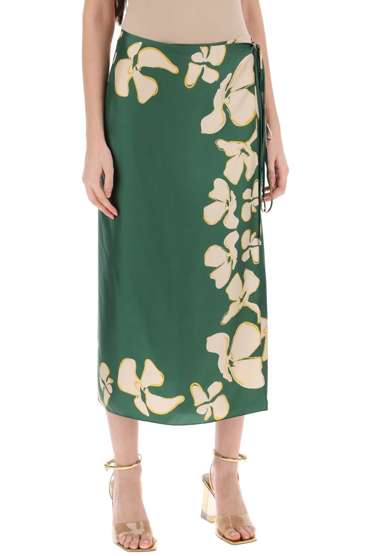 Raquel diniz "floral silk wrap skirt wendy"