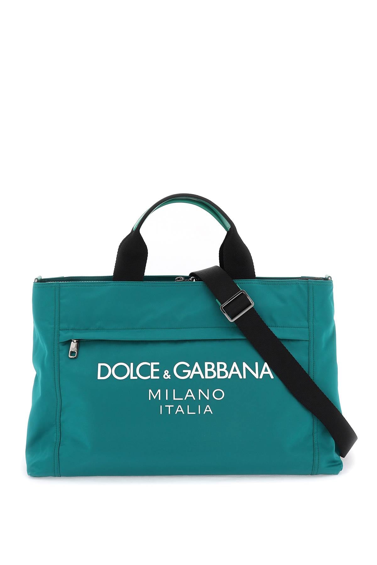 Dolce & gabbana rubberized logo nylon duffle bag