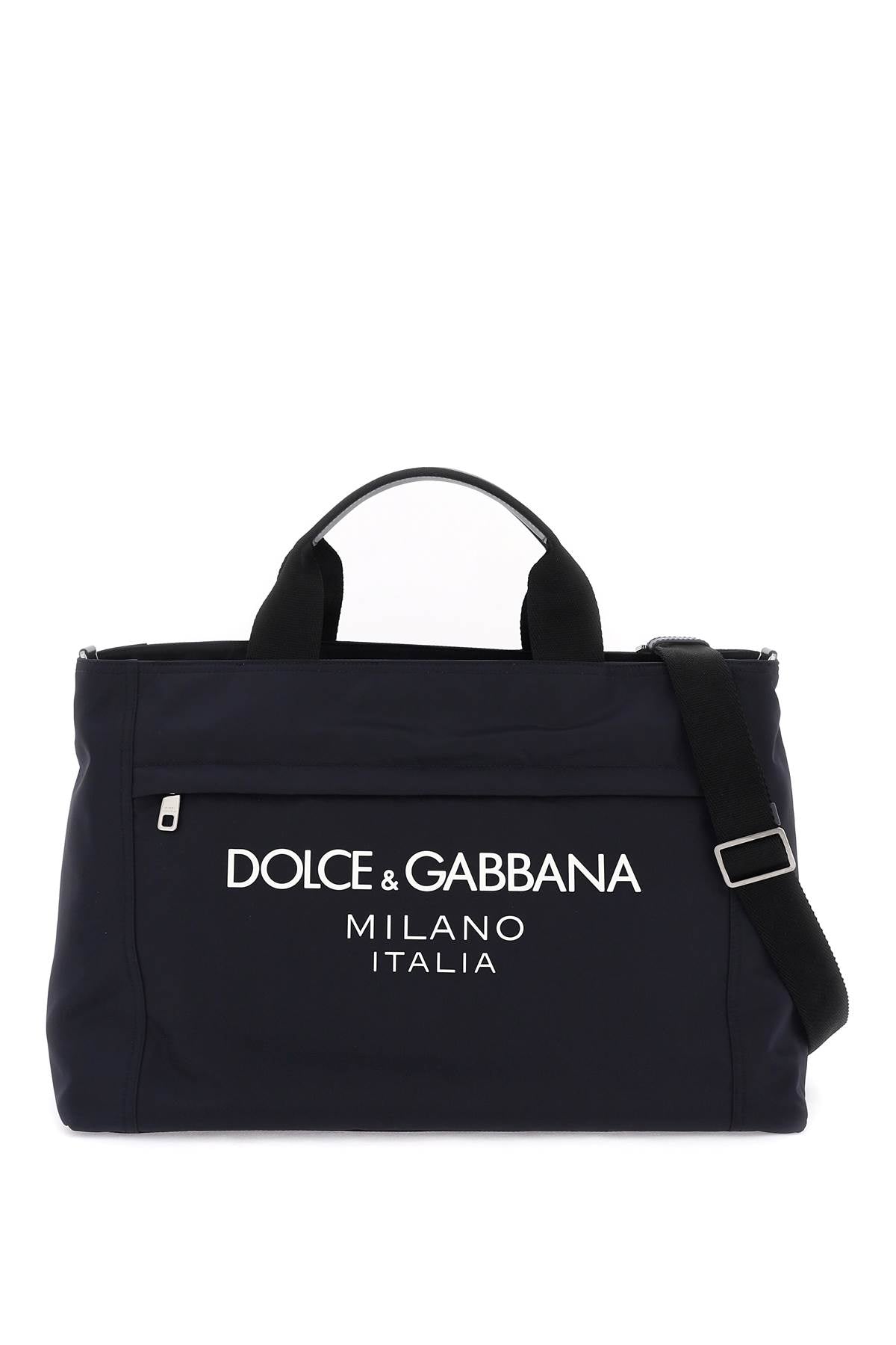 Dolce & gabbana rubberized logo nylon duffle bag