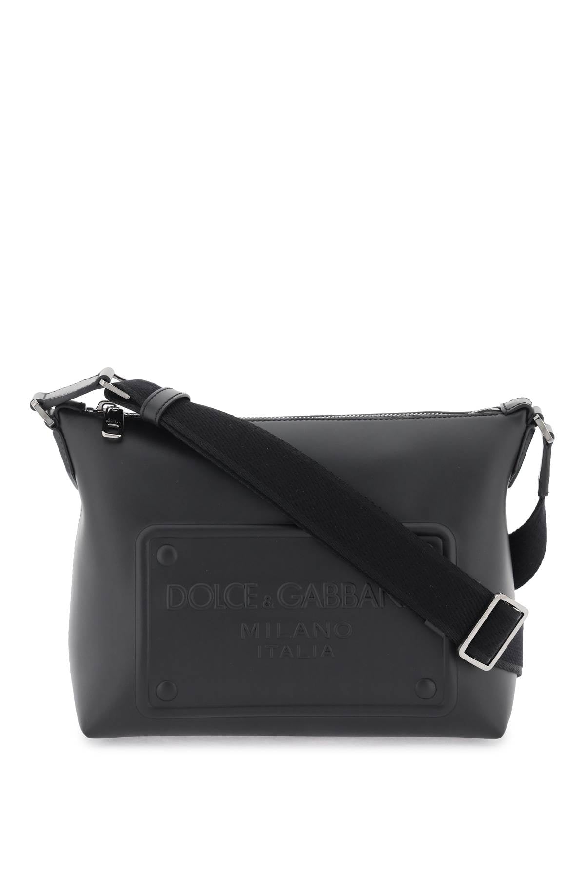 Dolce & gabbana leather crossbody bag with debossed logo