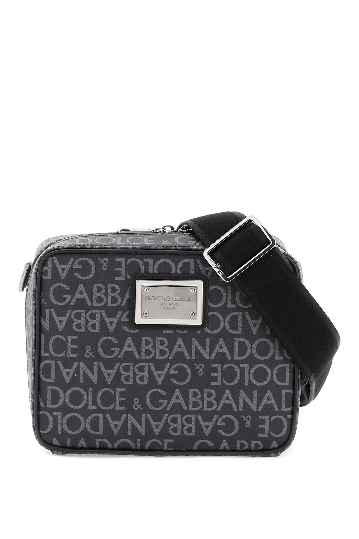 Dolce & gabbana coated jacquard messenger bag