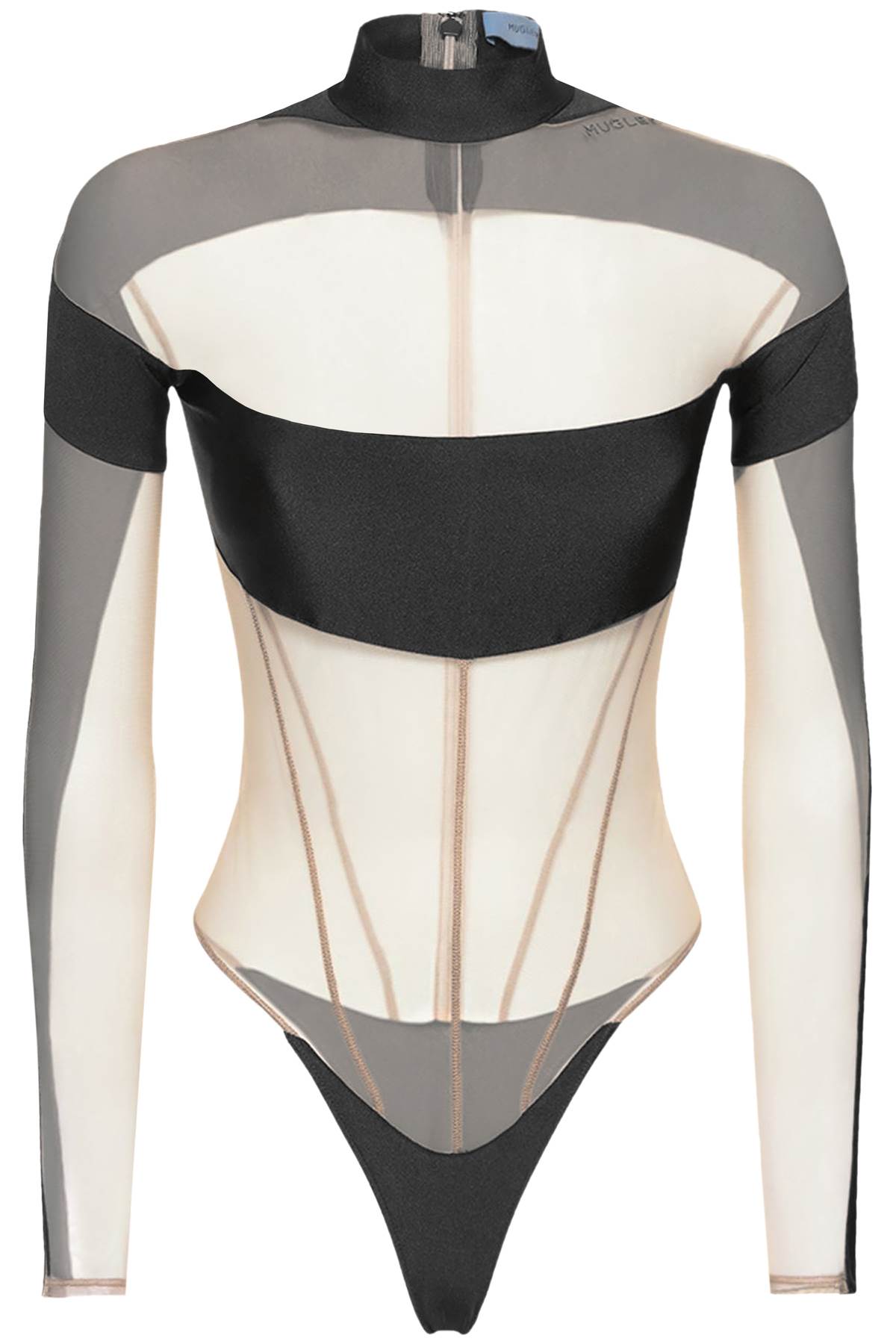 Mugler long sleeve illusion bodysuit