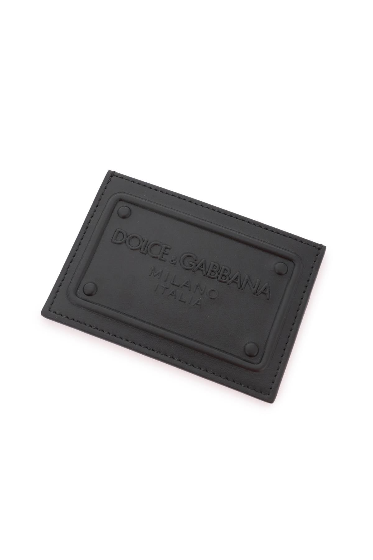 Dolce & gabbana embossed logo leather cardholder