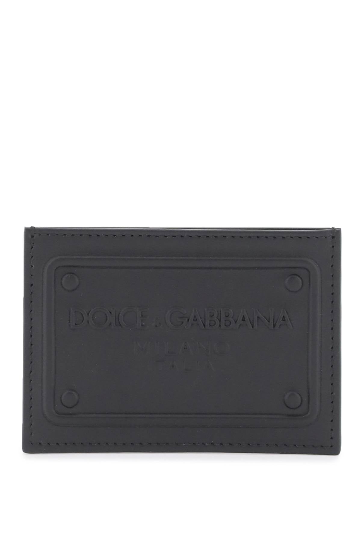 Dolce & gabbana embossed logo leather cardholder