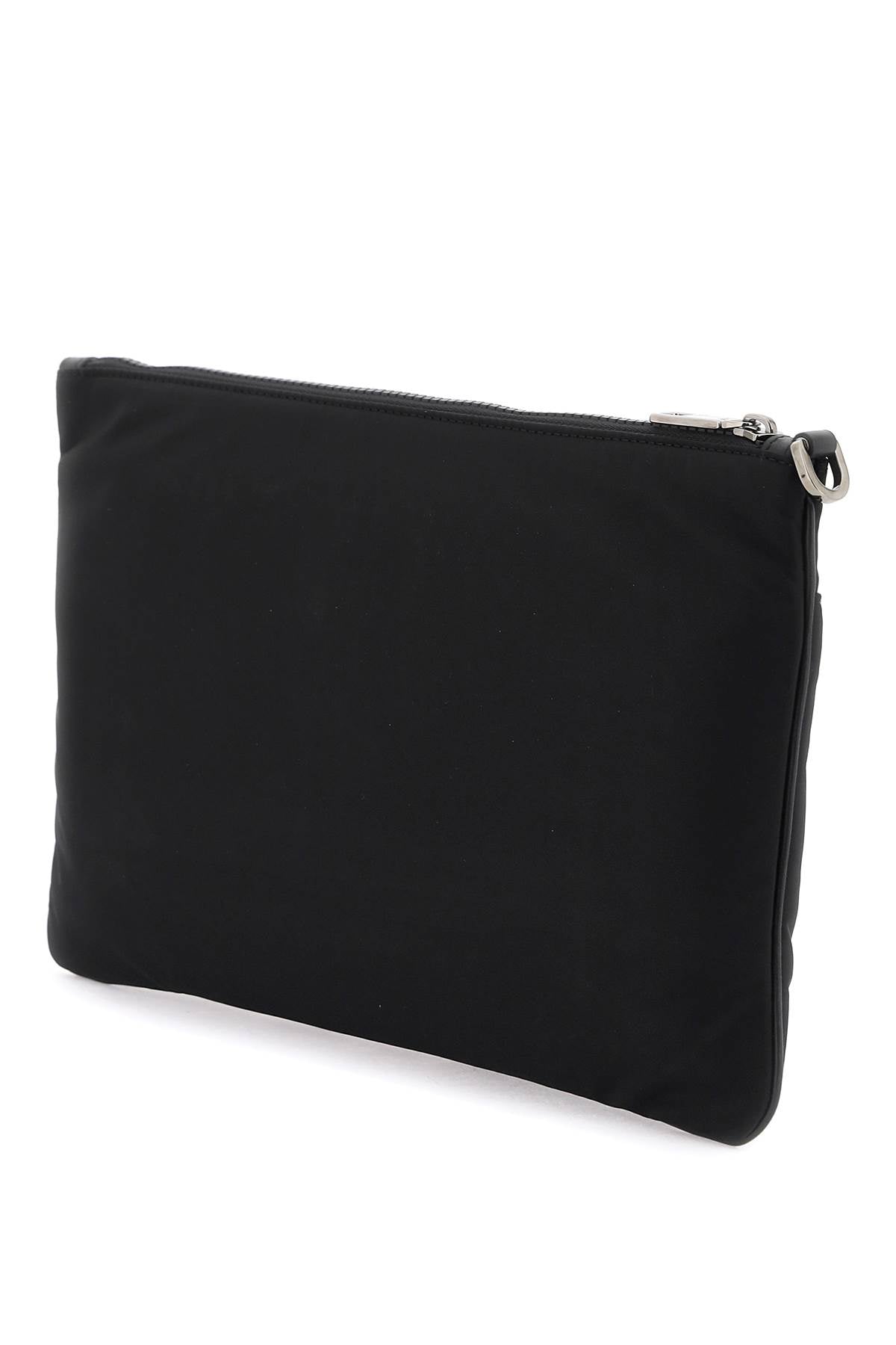 Dolce & gabbana nylon pouch with rubberized logo