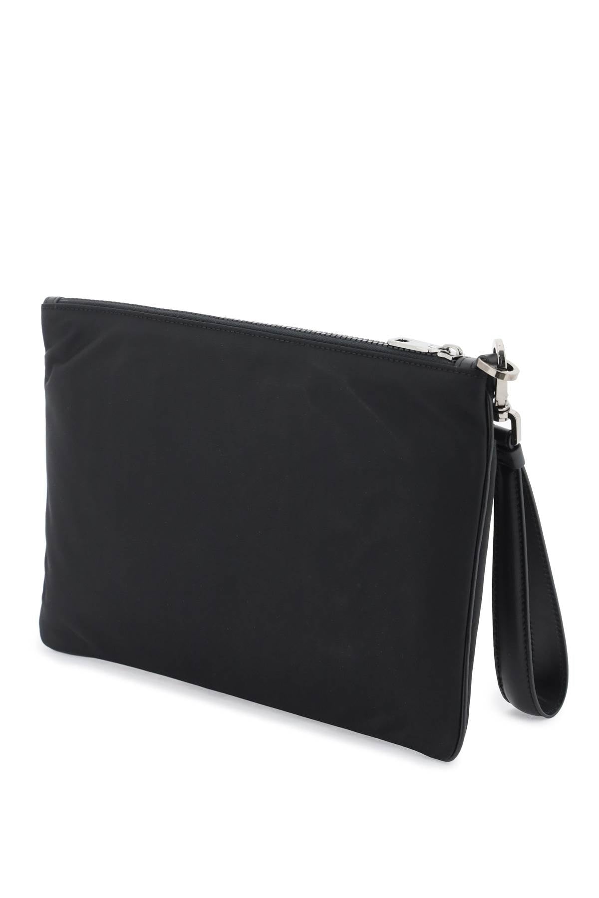 Dolce & gabbana nylon pouch with rubberized logo