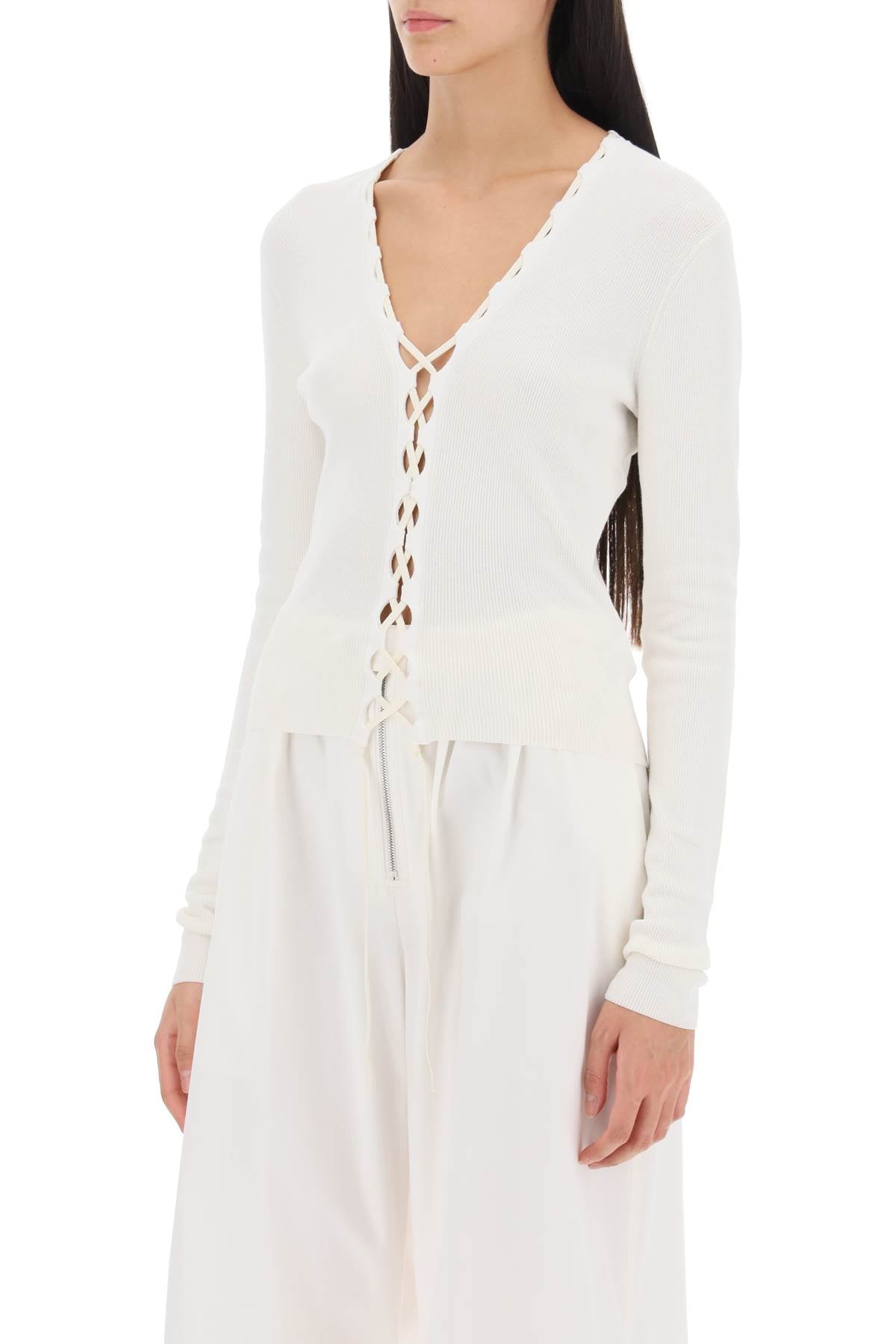 Dion lee lace-up cardigan