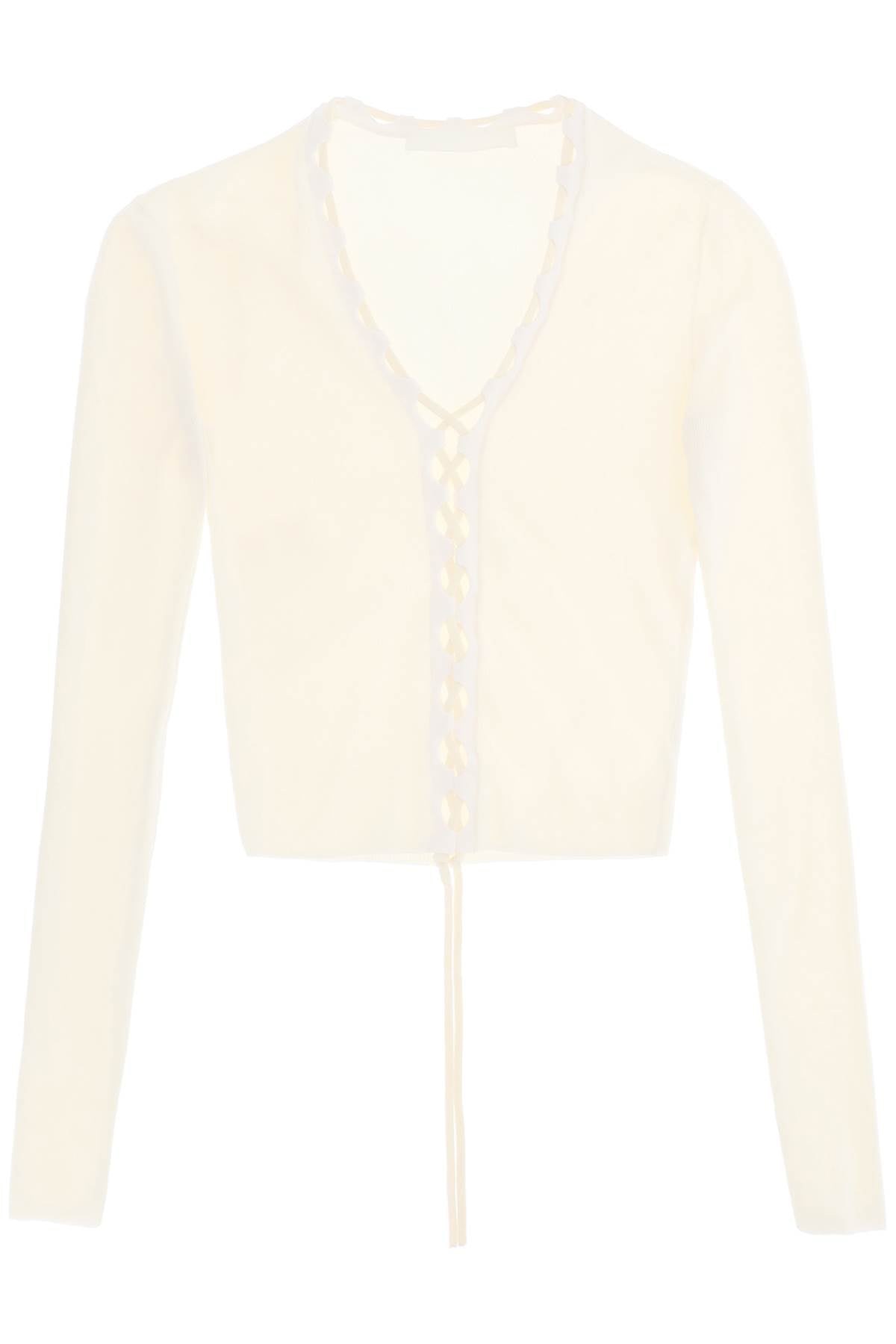 Dion lee lace-up cardigan