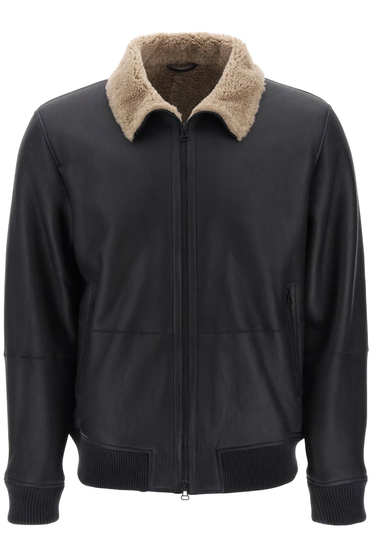 Closed shearling bomber jacket