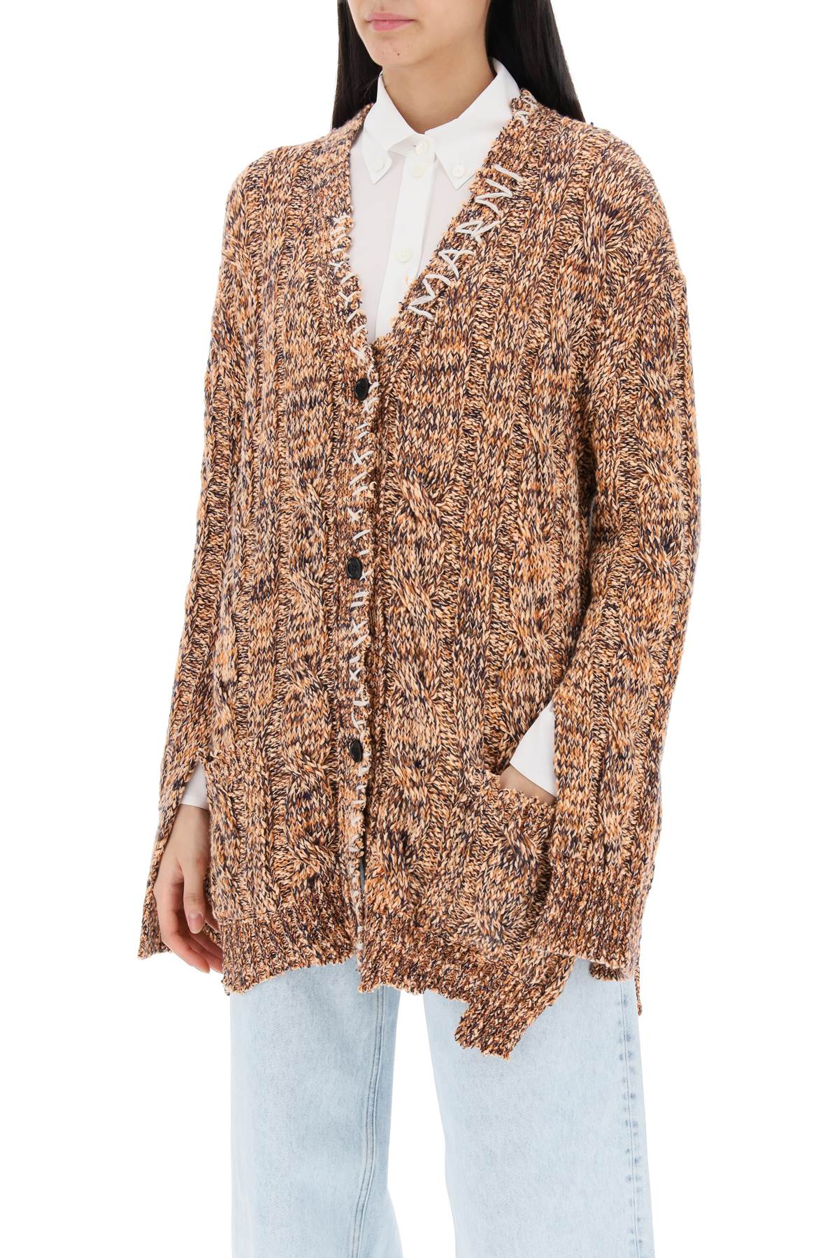 Marni mouliné cardigan with embroideries