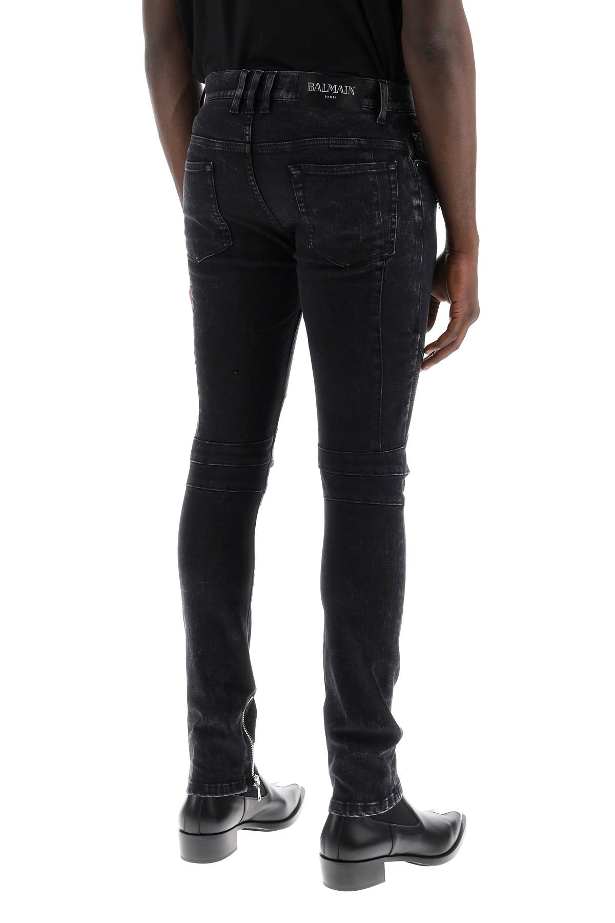 Balmain slim biker style jeans