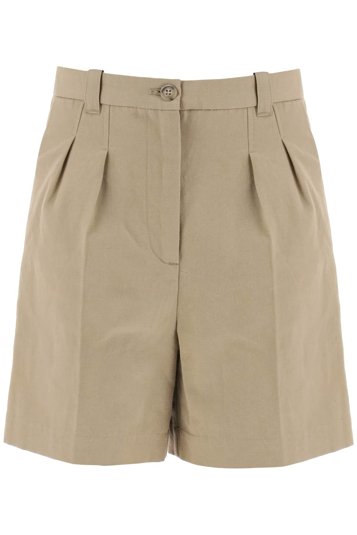 A.p.c. cotton and linen nola shorts for