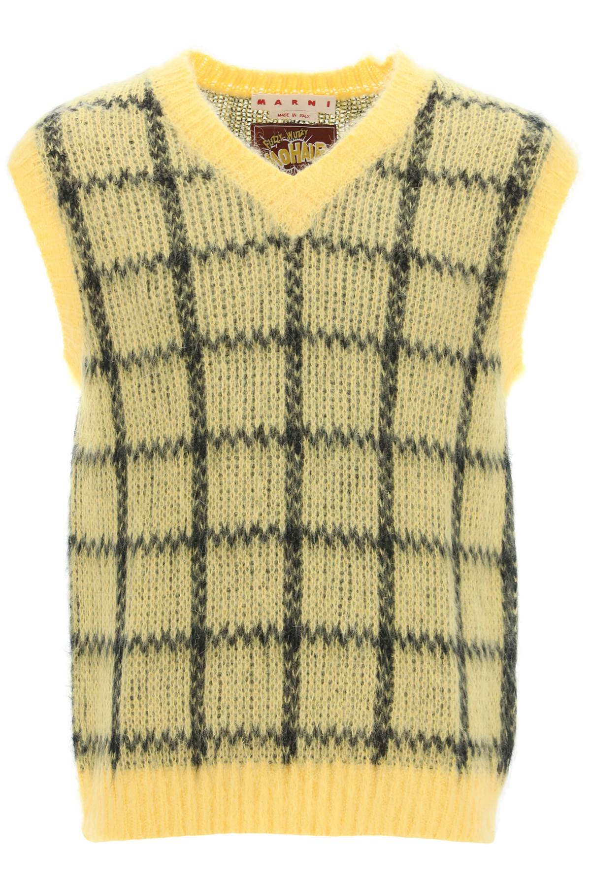 Marni brushed-mohair vest with check motif