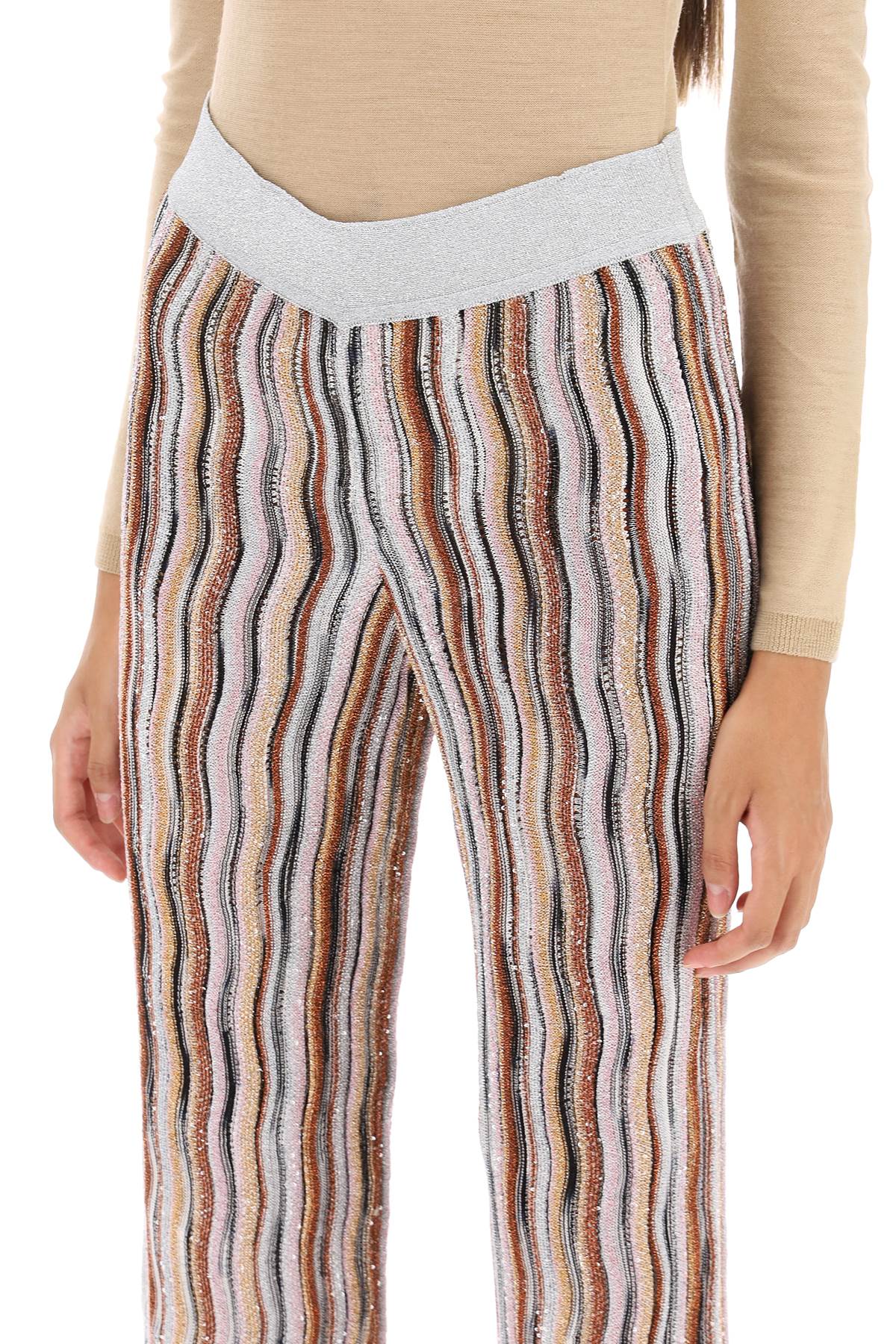 Missoni sequined knit pants with wavy motif