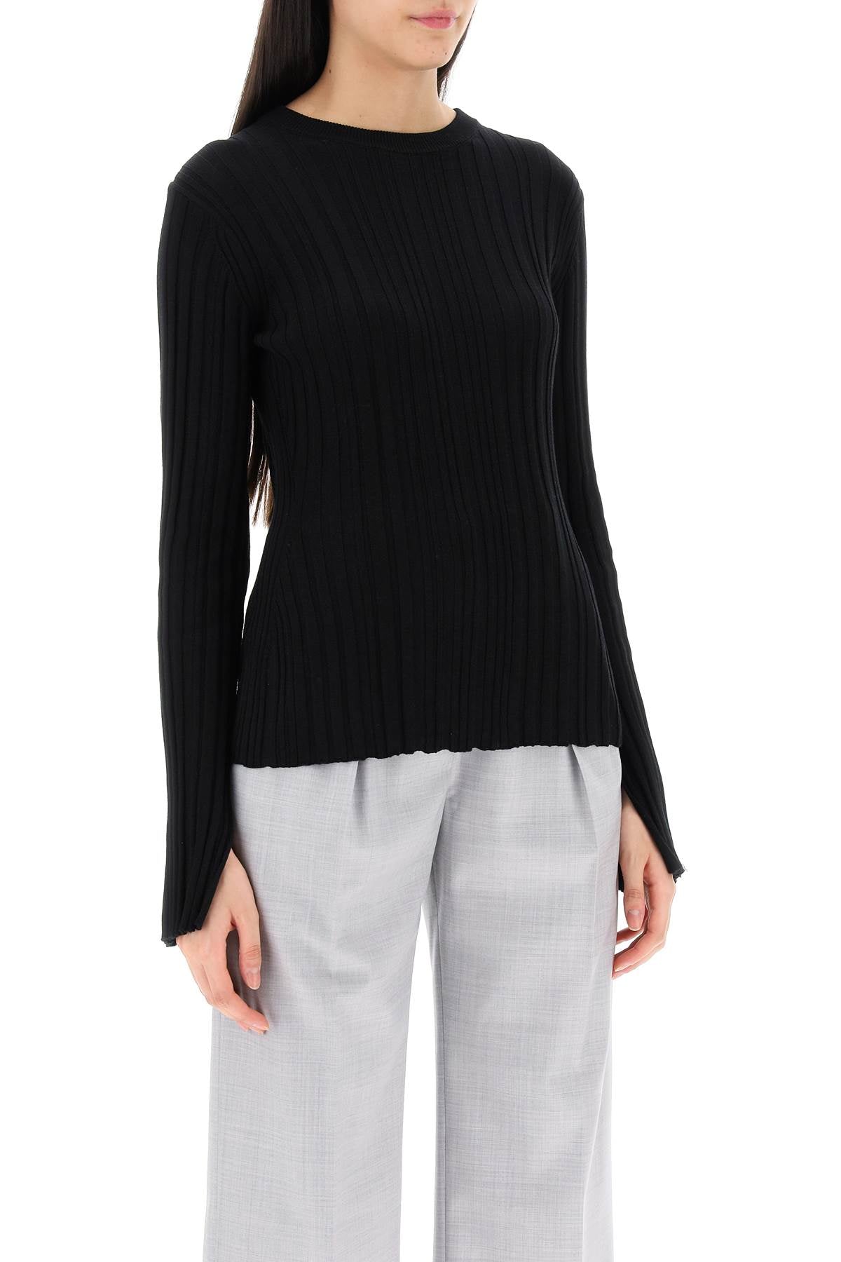 Loulou studio evie ribbed crew-neck sweater