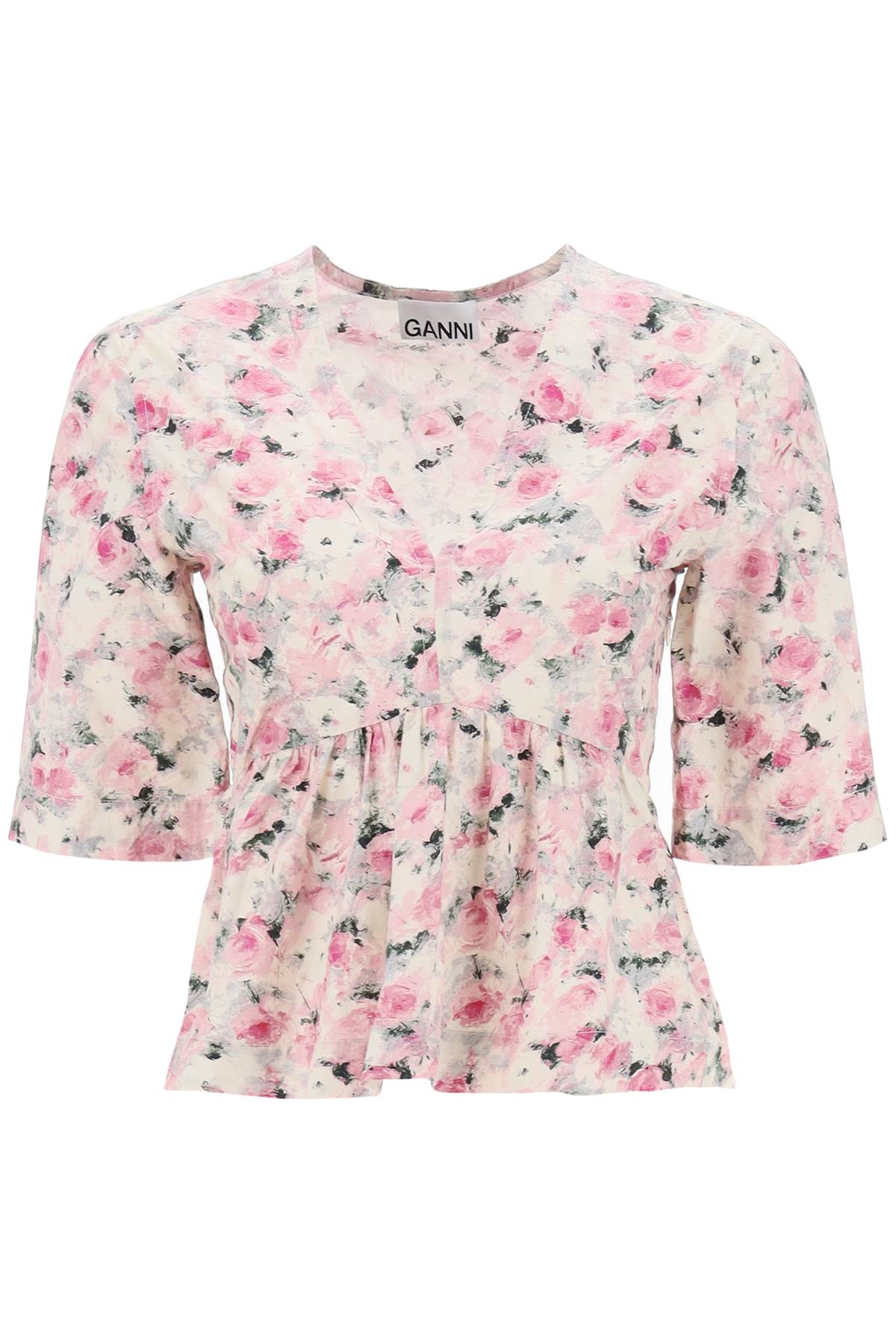 Ganni floral peplum blouse