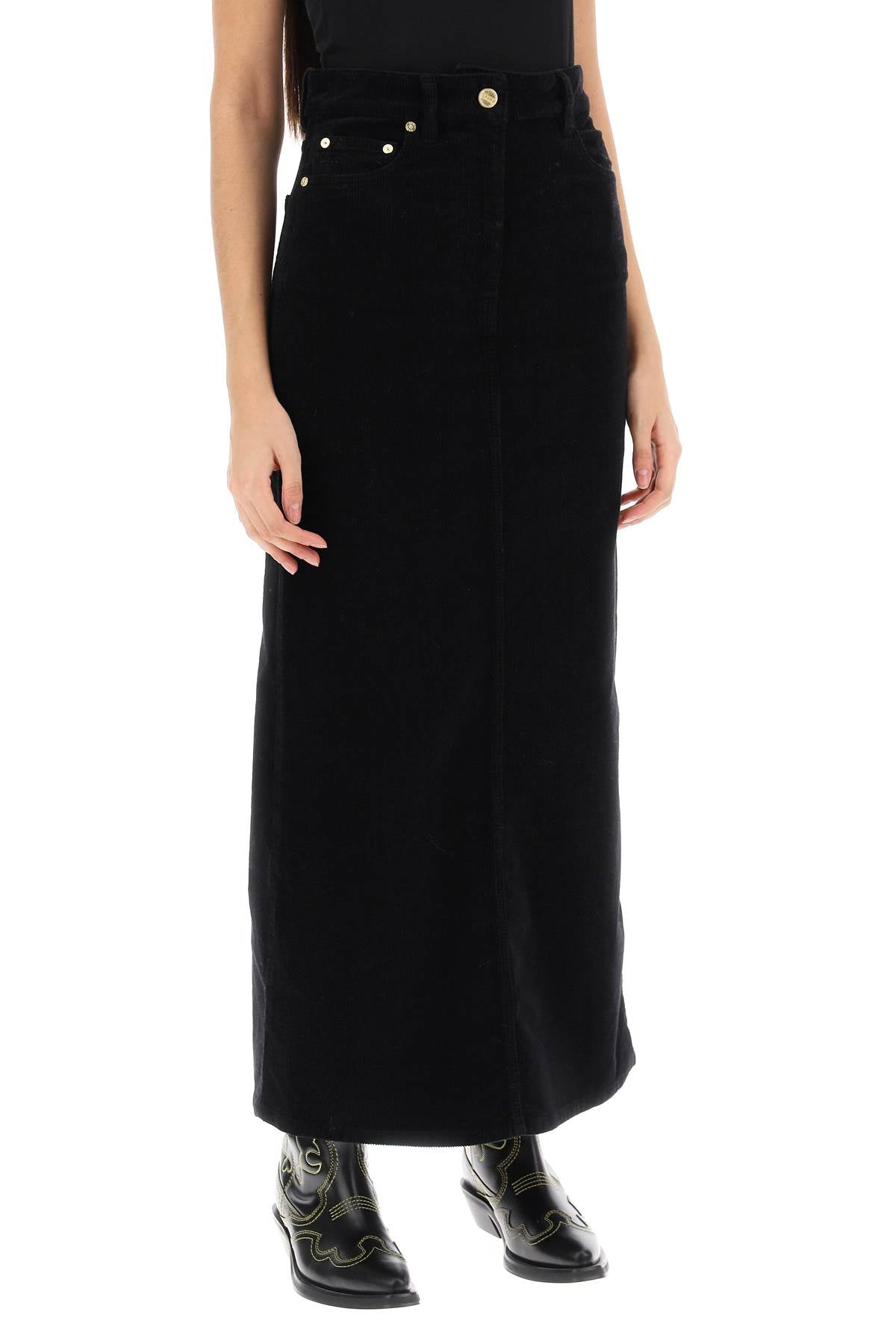 Ganni corduroy column skirt