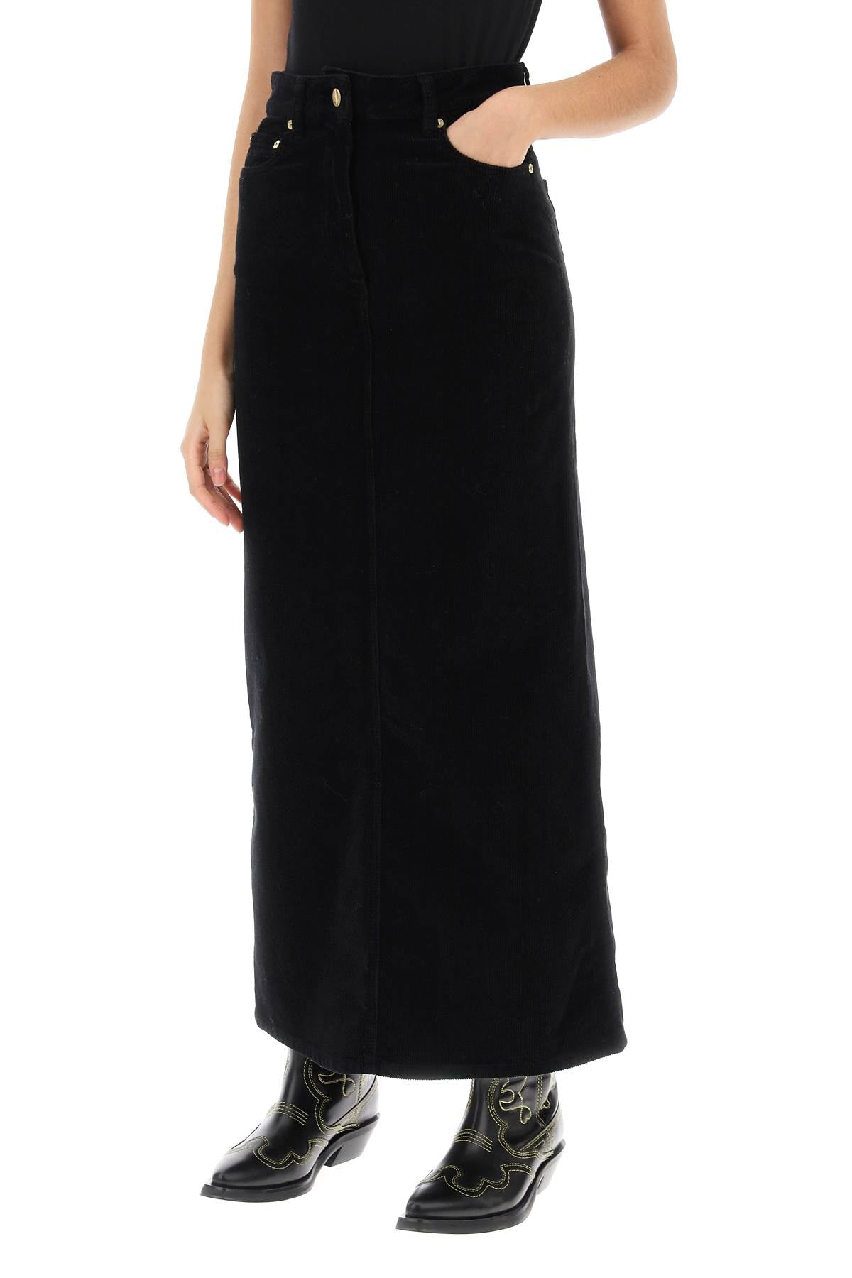 Ganni corduroy column skirt