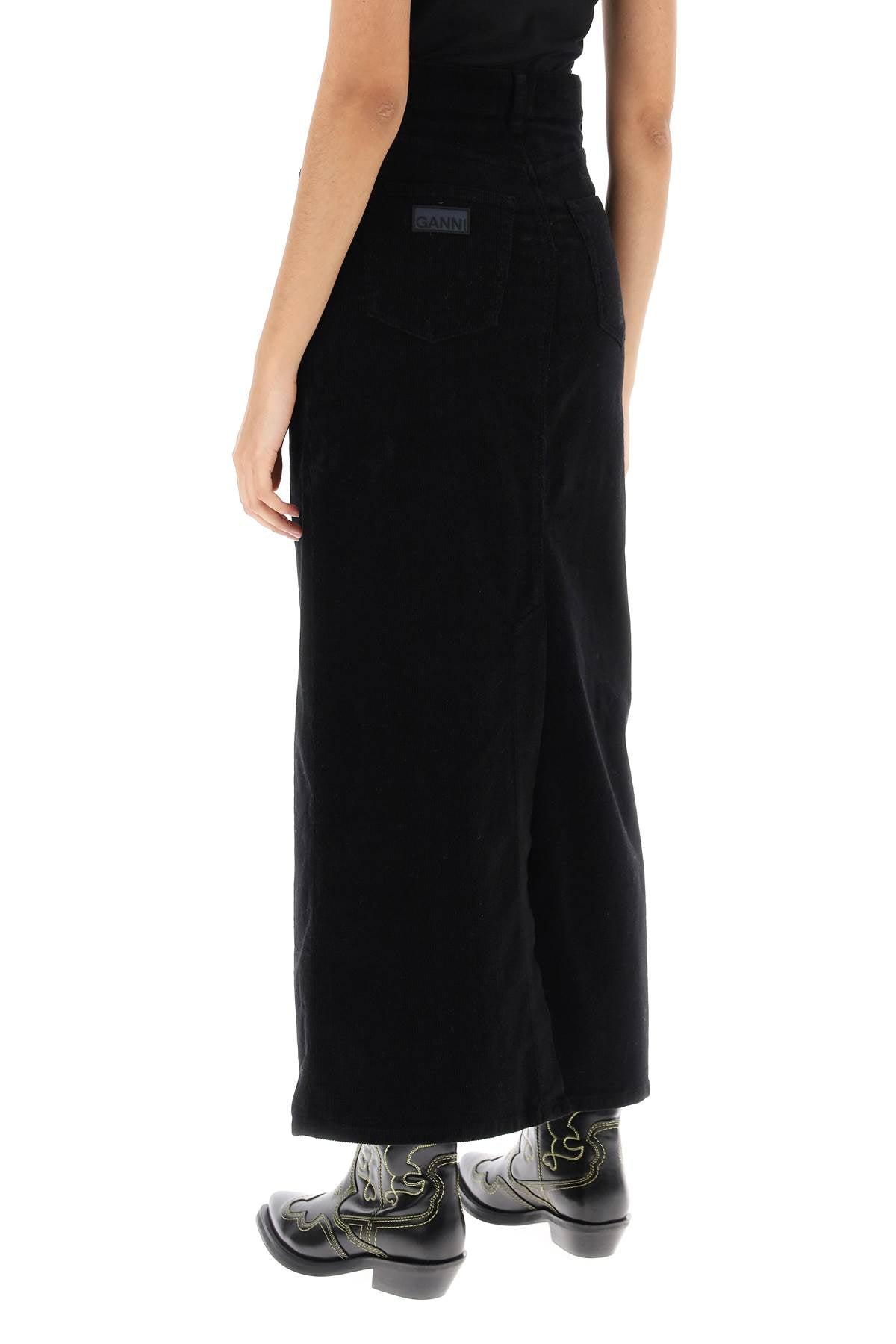 Ganni corduroy column skirt