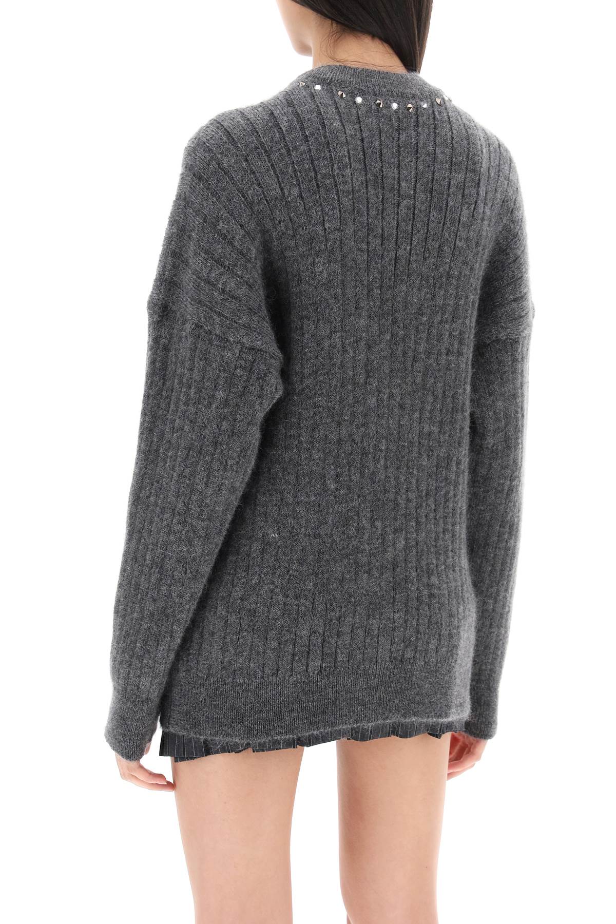 Alessandra rich cardigan with studs and crystals